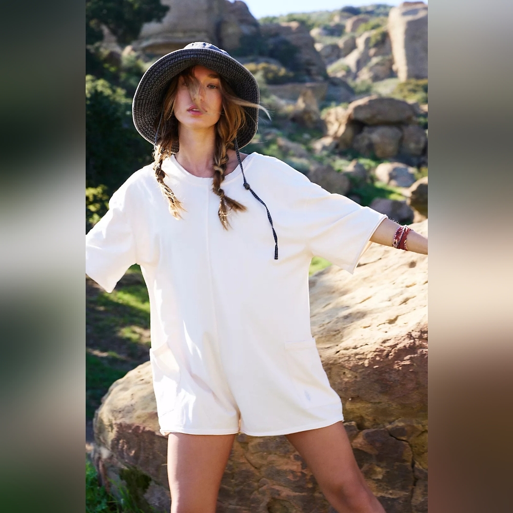 FP Movement by Free People Cream Jumpsuit